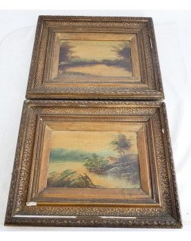 Pair of Paintings on Panels