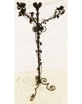 Large Wrought Iron Floor Lamp with 4 Tripod Branches