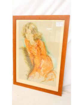 Lithograph EA Red Dress Signed