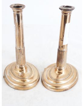 Pair of silvery candlesticks