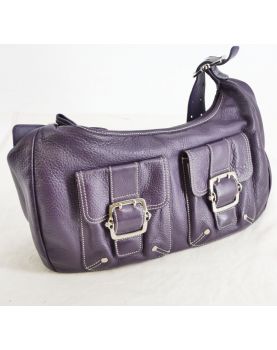 LONGCHAMP Purple Bag in Leather