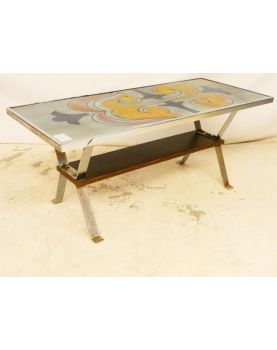 Coffee Table 1960 Signed Tiled Top