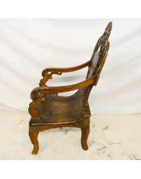Black Forest Armchair in Carved Wood