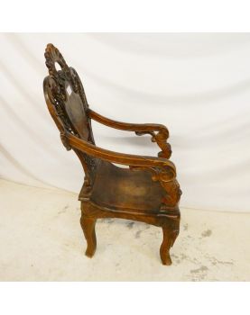 Black Forest Armchair in Carved Wood