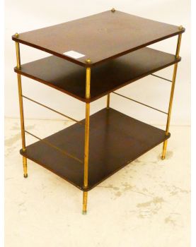 Small 3-Tier Gallery Trolley in Bronze and Mahogany