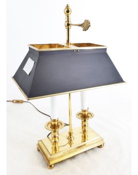 Brass Hot Water Bottle Lamp with Metal Shade 2 Lights