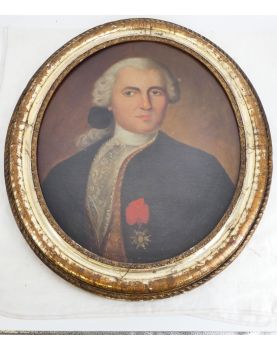 Oil on Canvas Frame Oval French School CHEVALIER