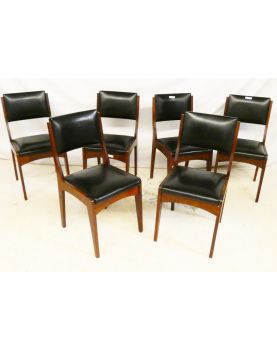 6 Series Skaï chairs Black Style Scandinave