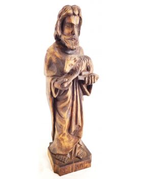 Sculpture of Saint Jean in Wood Signed