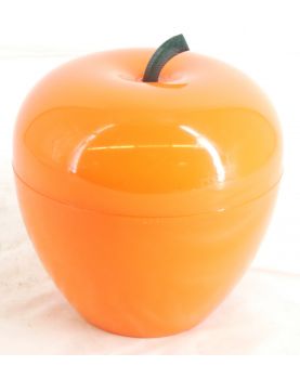 Small Orange Apple-Shaped Ice Cube Bucket