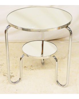 Pedestal Table with 2 Mirror Trays by BAUHAUS Reissue