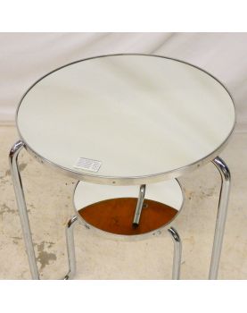 Pedestal Table with 2 Mirror Trays by BAUHAUS Reissue