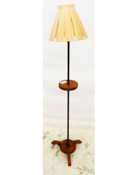 Vintage Wood and Metal Floor Lamp