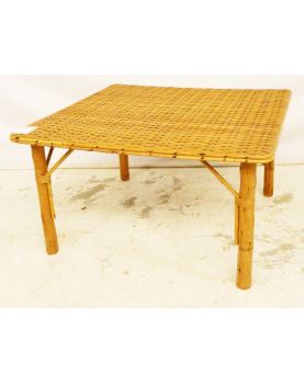 Table Basse en Rotin et Bambou