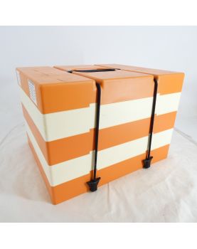 Glacière Vintage Orange et Blanche PAC À PIC avec Couverts et gobelets