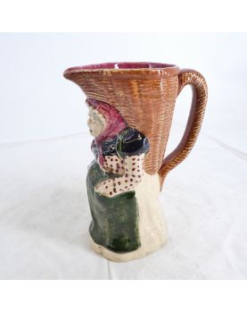 Old Woman Barbotine Pitcher