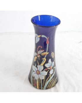 Vase Émaillée Bleu LEGRAS