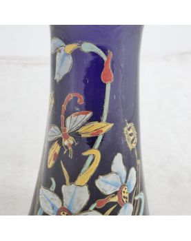 LEGRAS Blue Enamelled Vase