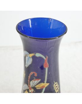 Vase Émaillée Bleu LEGRAS
