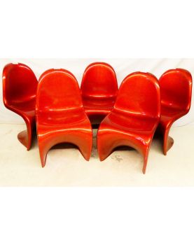 Series of 5 Chairs in Verner PANTON Gout
