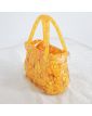 Small Blown Glass Basket Yellow and Orange Tones