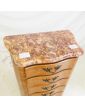 Louis XV Style Weekly Planner with 7 Drawers Pink Marble Top