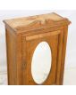 Oak Small Wardrobe 1 Door with Oval Mirror, 1 Drawer and 1 Key