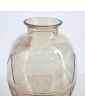 Smoked Crystal Vase Geometric Decor