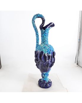 Large Blue Ewer VALLAURIS Style