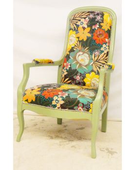 Voltaire Armchair Revamped Floral Fabric