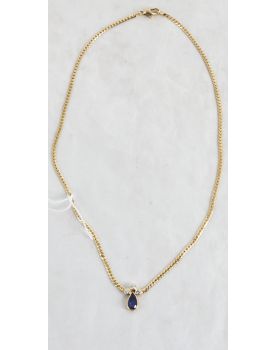 18 Carat gold necklace in Sapphire and Diamond