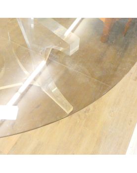 Glass Table with Plexiglas Legs