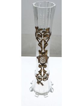 Vase en Verre Strie Décor Style Empire