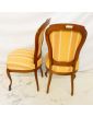 Pair of Louis Philippe chairs in Acajou Fabric Bicolor