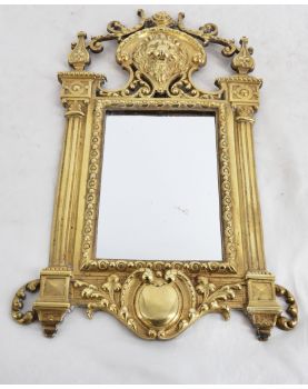 Petit Miroir en Bronze Décor aux Lions