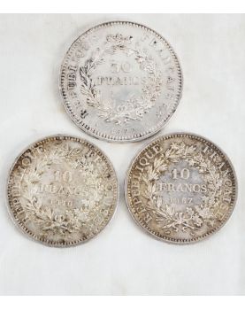 3 French Silver Coins