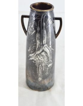 Art Deco Vase in Silver Metal