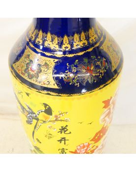 Large Enameled China Vase