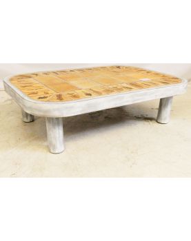 Gray Painted Coffee Table by Roger CAPRON