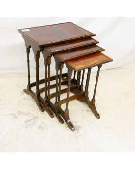 Series of 4 Nesting Tables in Varnished Wood