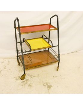 Bar Serving from 1950 with 3 Polychrome Trays