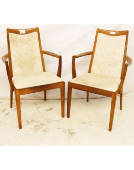 Pair of Armchairs Scandinavian Style Seat White