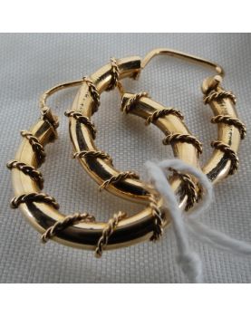 Pair of Hoop Earrings in 18 Carat Gold 2.53 Grams