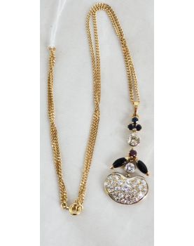 18 Carat Gold Necklace Sapphires 11.09 Grams