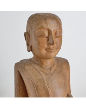 Ancient Carved Wooden Buddha from Asia