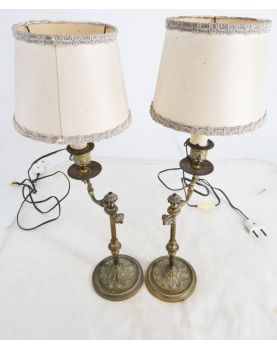 Paire de Lampes Style Bouillottes en Laiton