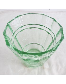 DAUM Green Crystal Vase