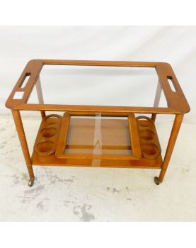 Trolley on Casters with Glass Top