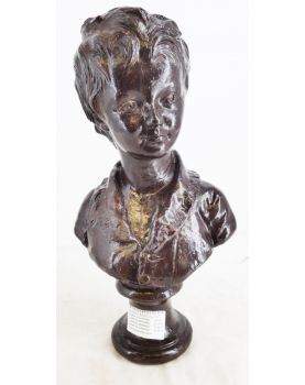 Child Bust in Damaged Patinated Terracotta