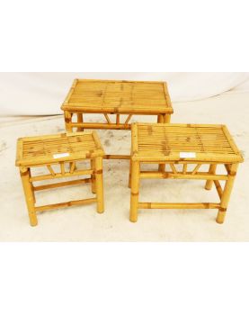 Série de 3 Tables Gigognes en Bambou